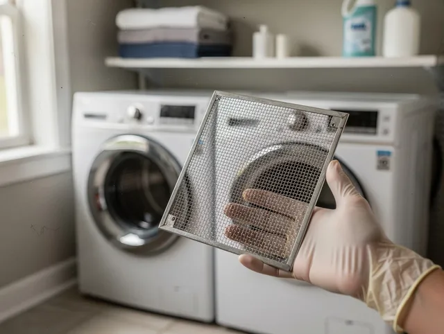 Dana Point Dryer Vent Cleaning specialist performing detailed lint trap cleaning service in Dana Point