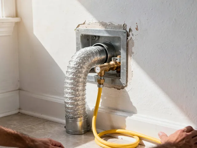Dana Point Dryer Vent Cleaning certified technician performing specialized gas dryer vent cleaning in Dana Point